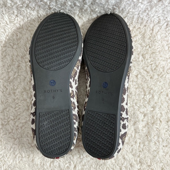 Rothy's Shoes The Loafer Womens 9 Tan Brown Leopard Flats Slip On Animal Round - Picture 10 of 14